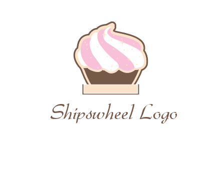 two color cream top cupcake logo