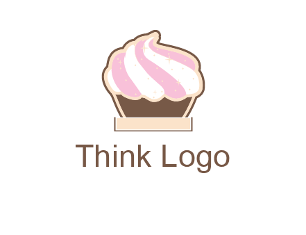 two color cream top cupcake logo
