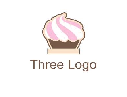 two color cream top cupcake logo