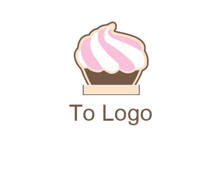two color cream top cupcake logo