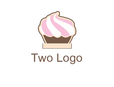 two color cream top cupcake logo