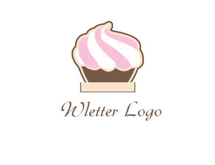 two color cream top cupcake logo