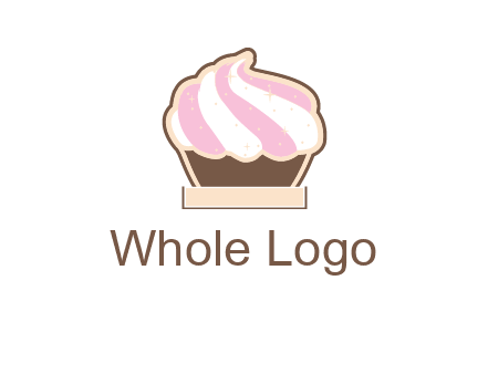 two color cream top cupcake logo