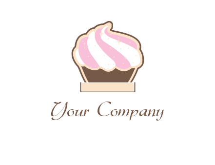 two color cream top cupcake logo