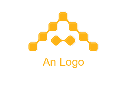 letter a made of technology squares logo