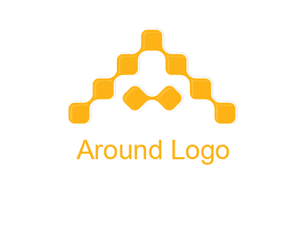 letter a made of technology squares logo