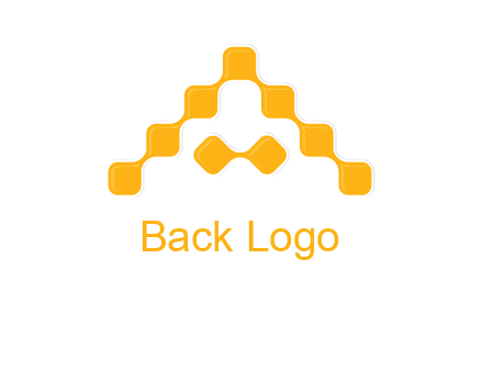 letter a made of technology squares logo
