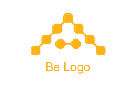 letter a made of technology squares logo