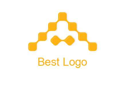 letter a made of technology squares logo