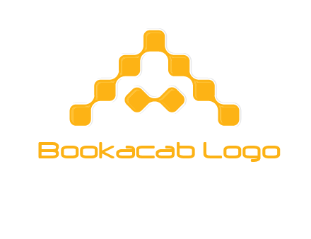 letter a made of technology squares logo