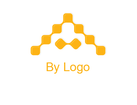 letter a made of technology squares logo