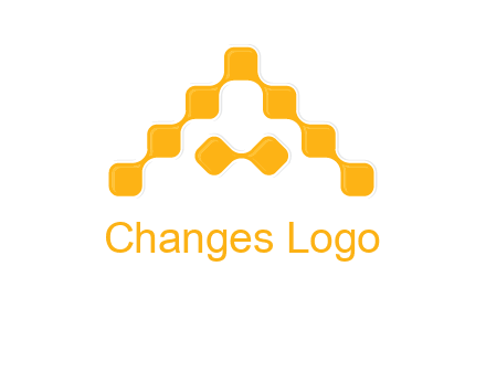 letter a made of technology squares logo