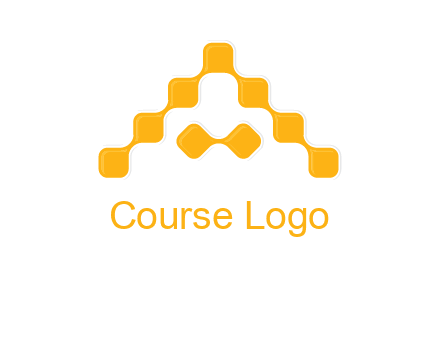 letter a made of technology squares logo