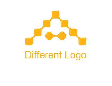 letter a made of technology squares logo