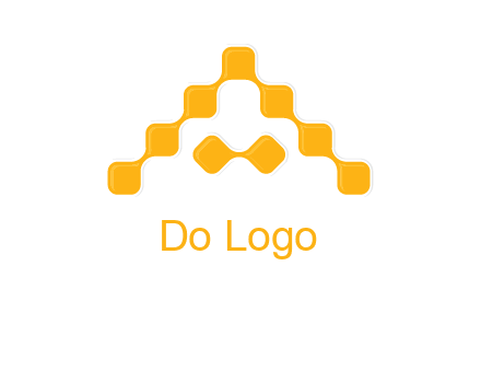 letter a made of technology squares logo