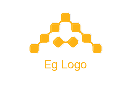 letter a made of technology squares logo