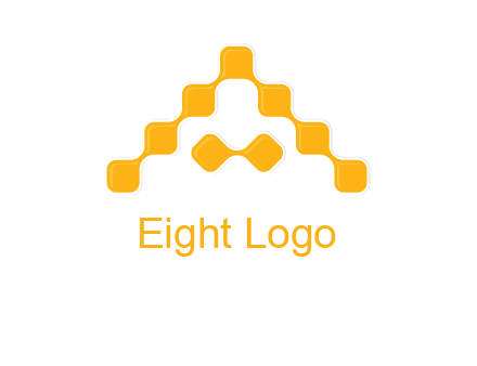 letter a made of technology squares logo