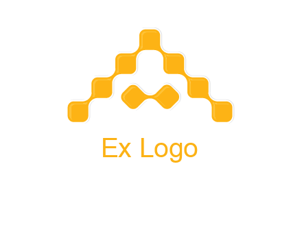 letter a made of technology squares logo