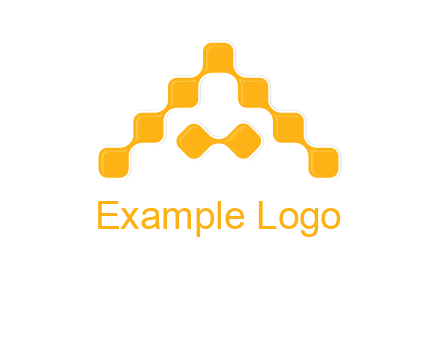 letter a made of technology squares logo