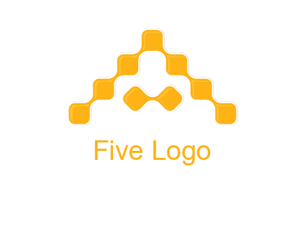 letter a made of technology squares logo