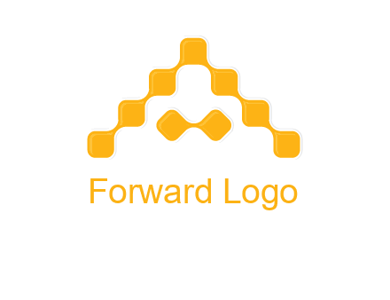 letter a made of technology squares logo