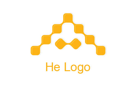 letter a made of technology squares logo