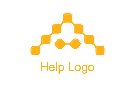 letter a made of technology squares logo