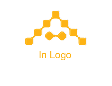 letter a made of technology squares logo