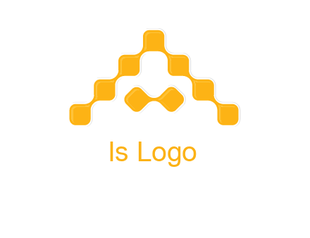 letter a made of technology squares logo