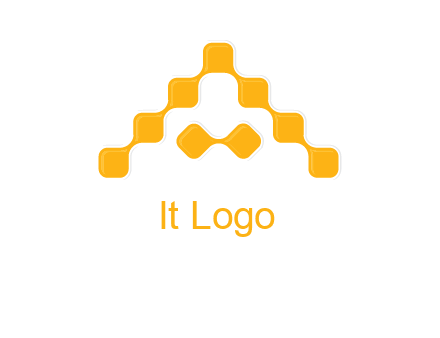letter a made of technology squares logo