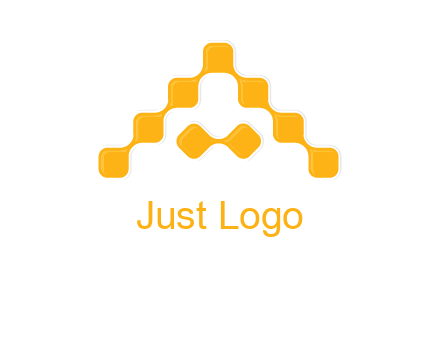 letter a made of technology squares logo