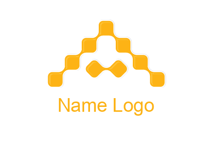 letter a made of technology squares logo
