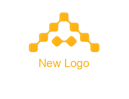 letter a made of technology squares logo