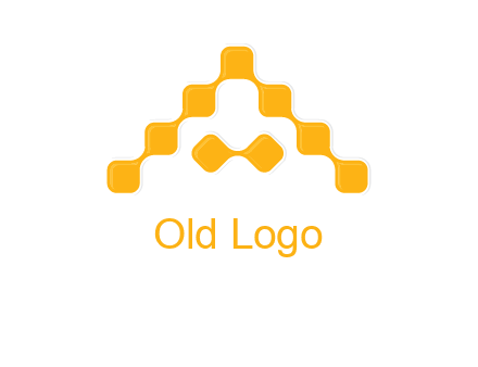 letter a made of technology squares logo