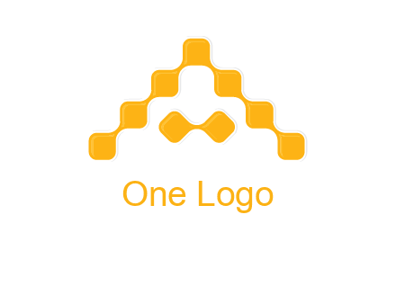 letter a made of technology squares logo