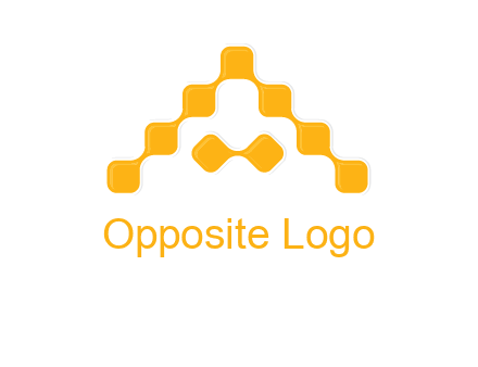 letter a made of technology squares logo