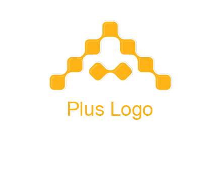 letter a made of technology squares logo