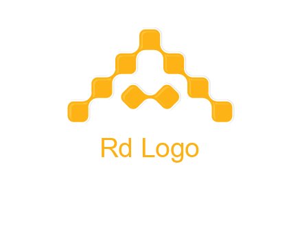 letter a made of technology squares logo