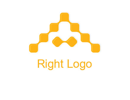 letter a made of technology squares logo