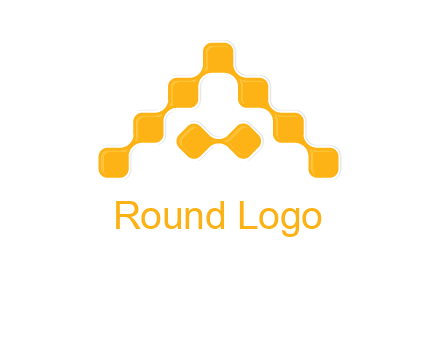 letter a made of technology squares logo