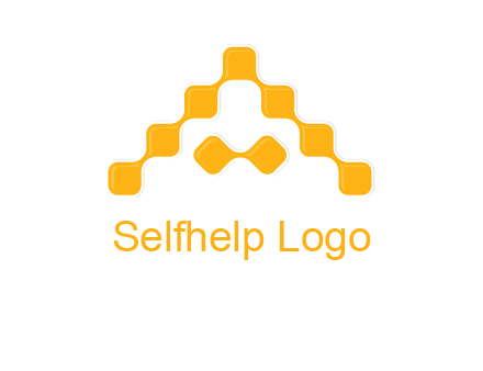 letter a made of technology squares logo
