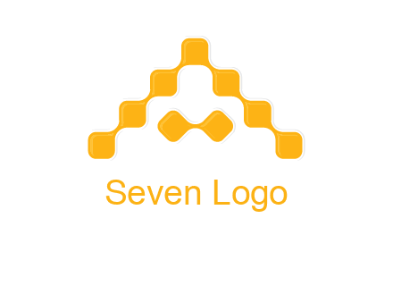 letter a made of technology squares logo