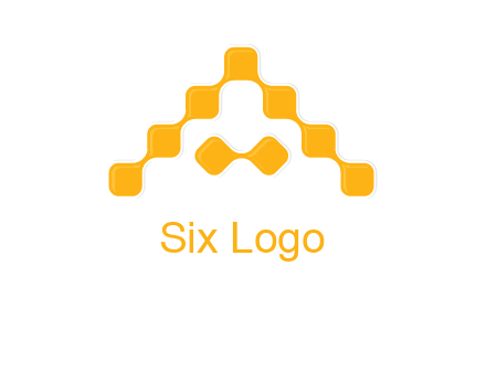 letter a made of technology squares logo
