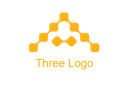 letter a made of technology squares logo
