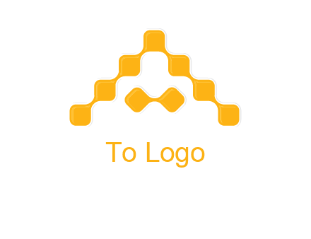 letter a made of technology squares logo