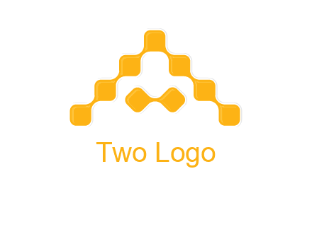 letter a made of technology squares logo