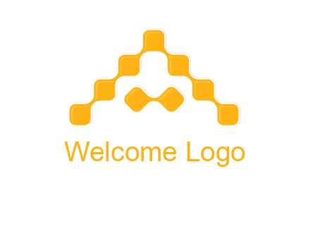 letter a made of technology squares logo