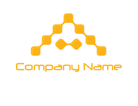 letter a made of technology squares logo