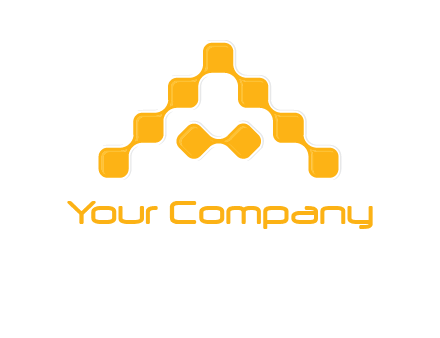 letter a made of technology squares logo