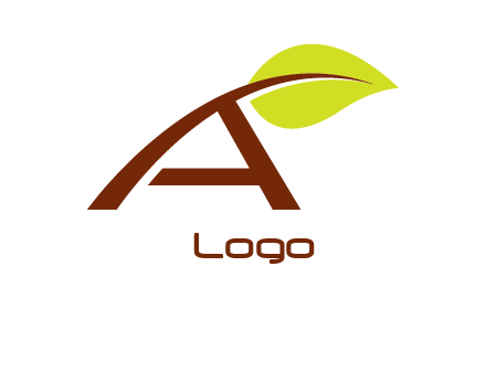 leaf merged with letter a logo